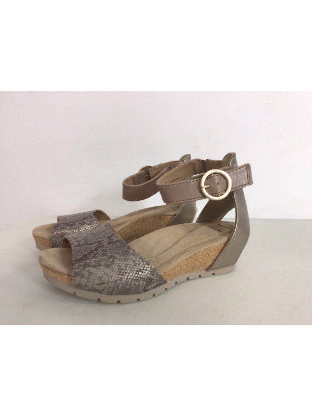Earth Origins Cadence Carolina Leather Wedge Heels Sandals Womens 6 - Picture 5 of 7